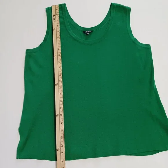 Misook Green Sleeveless Knit Tank Top Shell Size XL - Picture 7 of 9